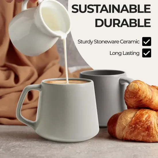 Coffee Mugs Set of 4 / Large Ceramic Coffee Cups (14 oz) {5}