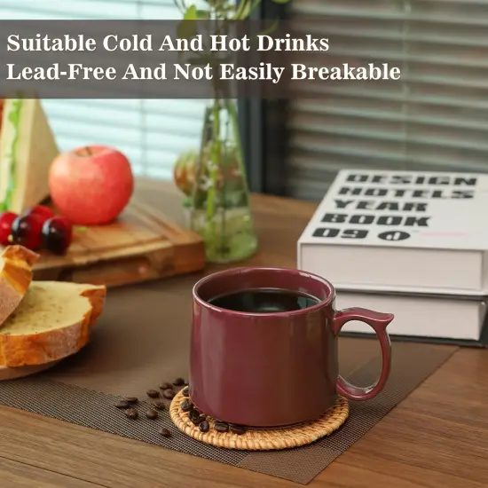 19 oz Large Coffee Mugs Set of 4, Stackable Ceramic Coffee Mugs {3}