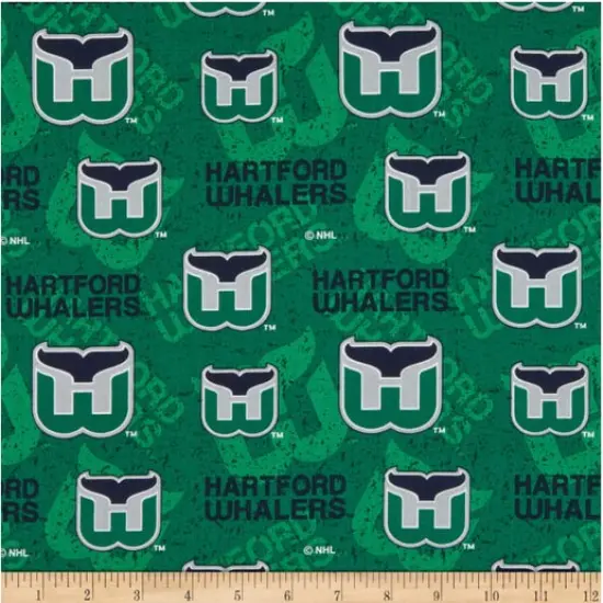 NHL Licensed Hartford Whalers Tone On Tone 1199-WHA Cotton Fabric by the Yard {1}