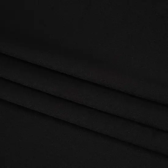 1 Yard Black Hammered Polyester Satin 56" Width Designer Deadstock Fabric {4}