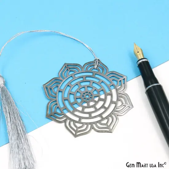 Metal Dream Catcher Bookmark With Tassel. Oxidized Bookmark, Reader Gift, Handmade Bookmark, Page Marker, Aesthetic Gift. 72mm {3}