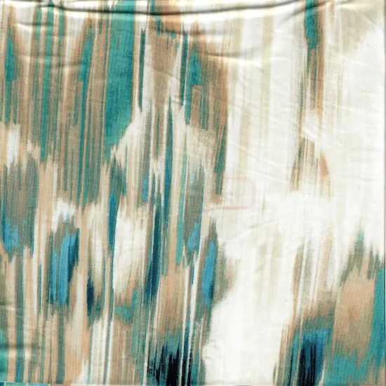 1 Yard DTY Abstract Print Fabric 58/60 Inch Wide Stretch Polyester Blend TEAL GREEN {1}