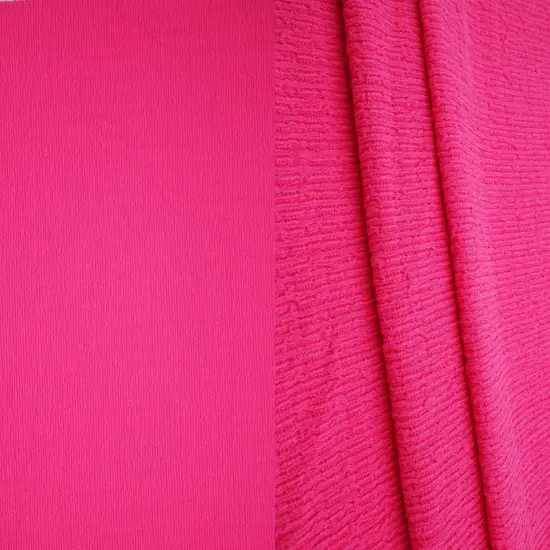 1 Yard Textured Bubble Jersey Crepe Knit Fabric 59 Inch Wide Soft Stretch Drapey Material for Stylish Tops & DIY Sewing FUCHSIA {1}