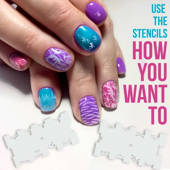 Airbrush Nail Stencils - Nail Art Stencils Set #3: 240 Unique Designs from 20 Individual Templates {3}