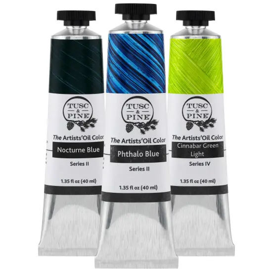 Tusc & Pine Artist Oil Paint - Tropical Evening, Set of 3 40 ml, Non-Yellowing, Rich & Creamy Consistency, Maximum Pigment Load, Small Batch Milled Oil Paints Made in the USA for Professional Artists {3}