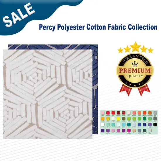 Percy Polyester Cotton Fabric Collection Pearl {2}