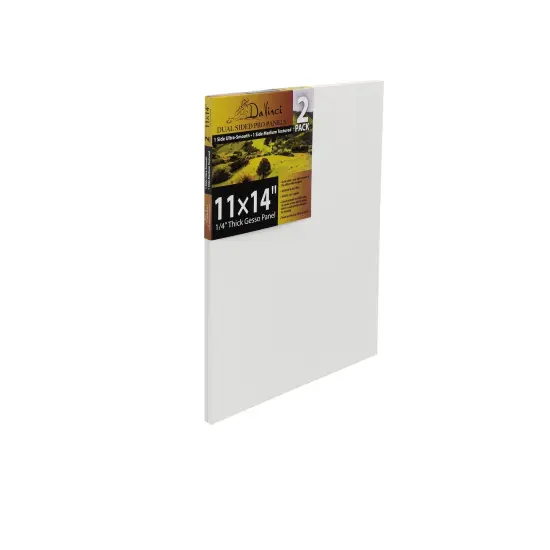 Jerry's Artarama Da Vinci Dual Sided Pro Panel Board - 2-Pack, 11x14" 6mm Deep Panels for Painting - Archival, Acid-Free Art Supplies - Ultra-Smooth & Medium Textured Paint Surfaces {1}