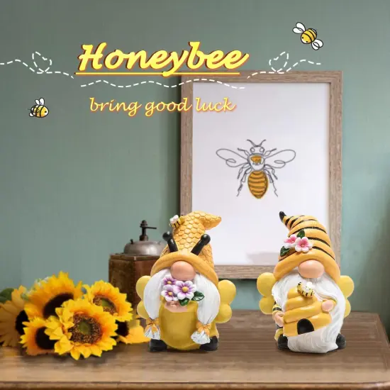 Spring Garden Gnomes Decorations Honey bee Gnome World Bee Day Decorations Gifts {4}