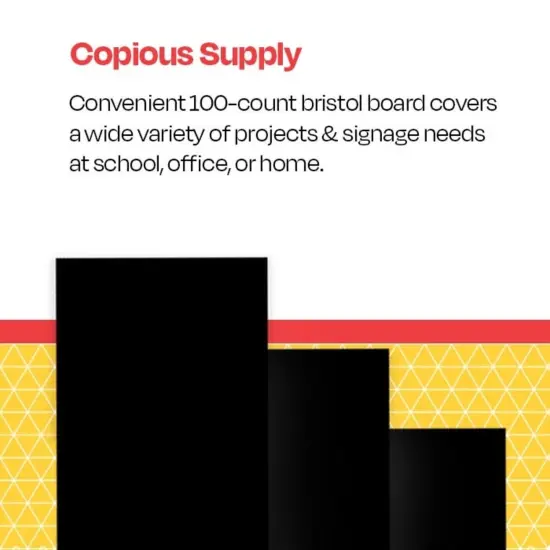 School Smart Folding Bristol Board, 18 x 24 Inches, Black, Pack of 100 {6}