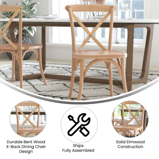 Emma and Oliver 2-pack X-Back Chair Driftwood {3}