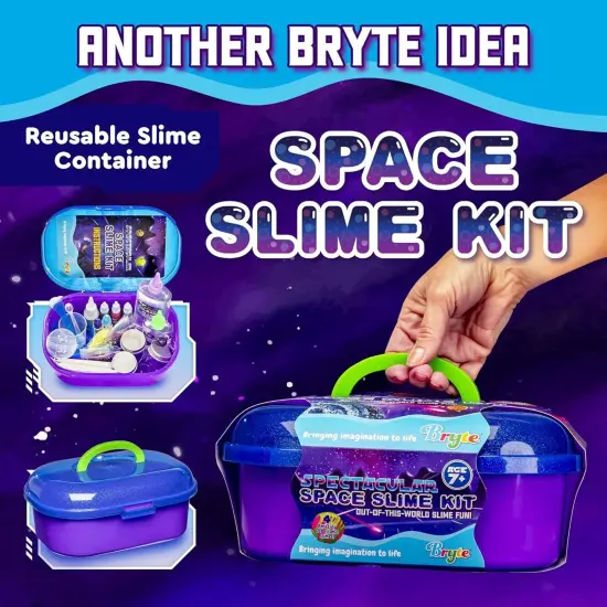 Bryte Spectacular Space Slime Kit, Glow in The Dark Galaxy and Cosmic Glitter with Fun Add Ins, DIY Gift-Ready for Girls Kids Ages 7-14 {5}