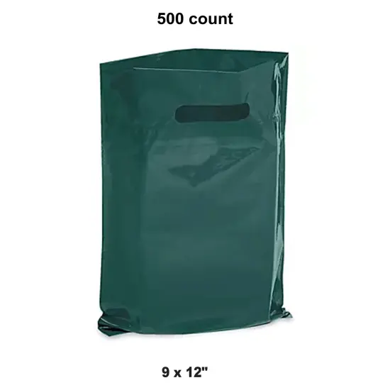 9 x 12" Die Cut Bags Heavy Duty Green {1}