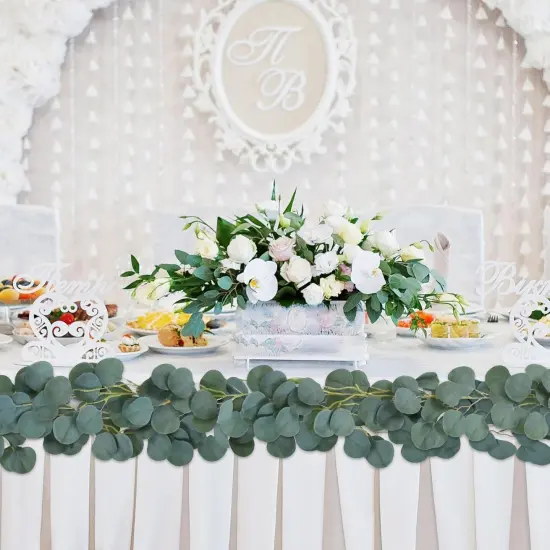 Fake Vines, Eucalyptu Vines Garland, 78 Inch 2 Pcs, Ivy Vines, Green Artificial Wall Decor Hanging Vines, Wedding Decoration Vines，Wedding Arch Decoration Filling Vines，Flower Bouquet Decoration Vines {4}