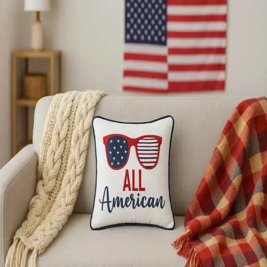 "All American" Sunglasses Petite Accent Pillow, 10" x 10" {3}