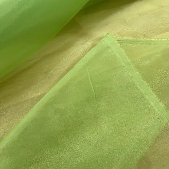 1 Yard Lime Green Crystal Organza Fabric Sheer Shiny Lightweight Polyester 58/59 inches wide {3}