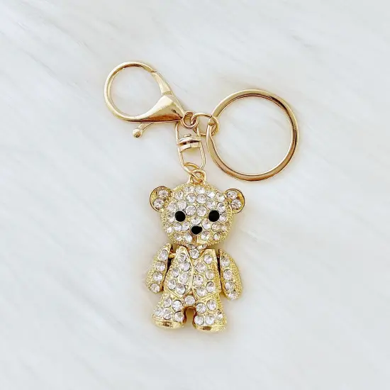 Wrapables Crystal Bling Keychain, Keyring Purse Handbag Pendant Charm, Teddy Bear {3}