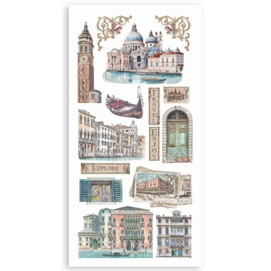 Stamperia Double-Sided Paper Cut-Outs 4/Pkg-Venice City of Art {3}