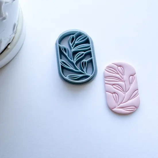 STAINED GLASS LEAVES OVAL | GARDEN FLORAL | CLAY CUTTER {2}