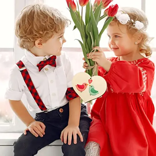 Wooden Heart Ornaments to Paint 7 Inch, Large Size Wooden DIY Blank Unfinished Heart Wood Discs Ornament for Crafts Hanging Decorations {5}