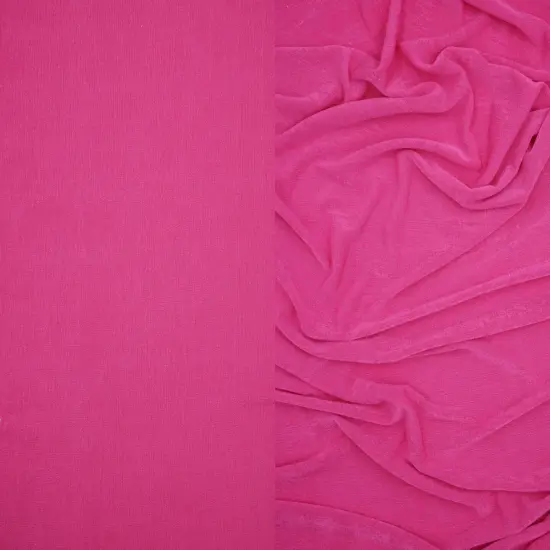 1 Yard 1x1 Slinky Rib Knit Fabric, Solid Color Polyester Spandex, 52/54&Prime; Wide MAGENTA {1}