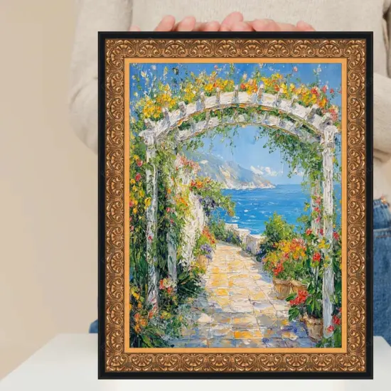 Antique Floral Gold With Black Lip Picture Frame 24x24 frame {7}