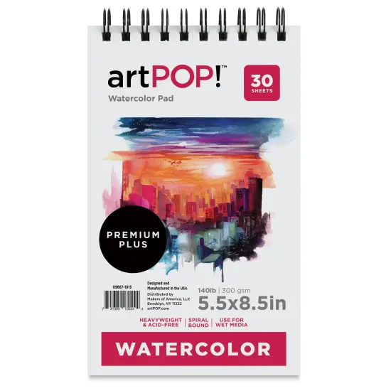 artPOP! Watercolor Pad, 5.5" x 8.5", 30 Sheets, Spiral Bound, Acid-Free Paper, 140lb (300gsm), Perfect for Most Wet & Dry Media, Ideal for Beginners, Students, Artists {2}
