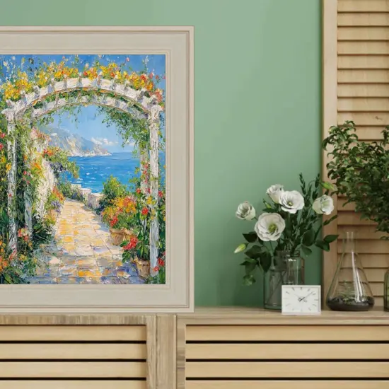 Contemporary Silver Leaf Picture Frame 30x36 frame {5}