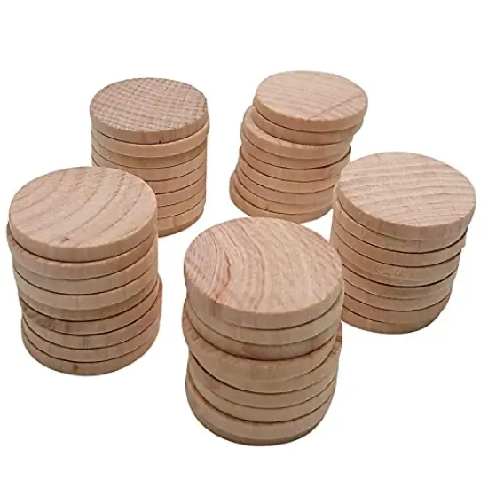 200 Pieces Unfinished Wood Slices, Blank Beech Round Discs for DIY Wooden Crafts(20mm/0.79inch) {1}