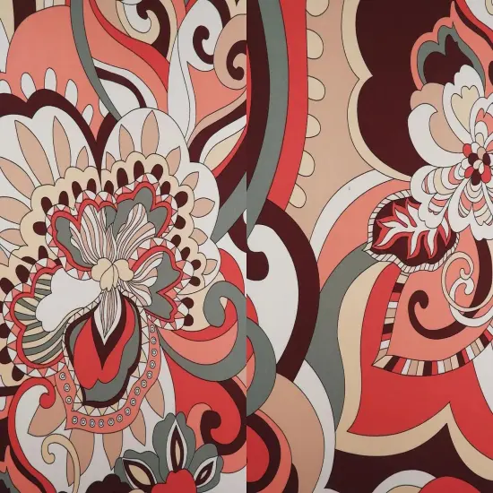 1 Yard Blush DTY Paisley Print Stretch Knit Fabric 58/60 Inches Wide {1}