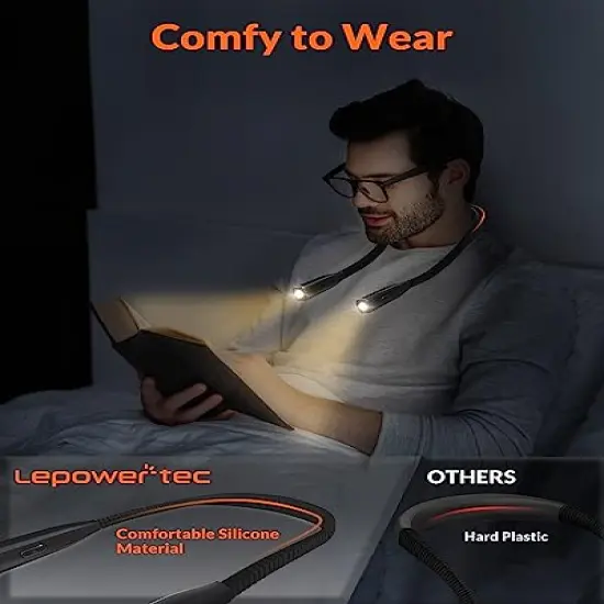 Neck Light - 3-Color & 5-Brightness, Comfortable Silicone Arm, Eye-Caring for Reading, Knitting, Crafting {6}