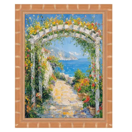 Boho Gold Bamboo Wood Picture Frame 36x36 frame {1}