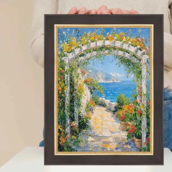 Cafe Wood Tone With Gold Lip Picture Frame 12x16 frame {7}