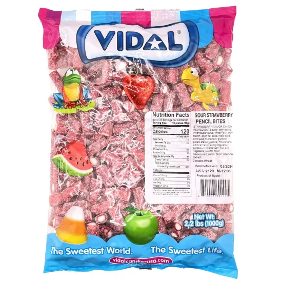 Vidal Strawberry Lic Pencil 2.2Lb Bites {1}
