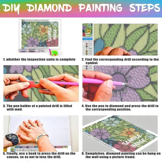 5D Diamond Painting Kits for Adults - Paint with Diamonds Full Round Drill 5D Diamond Dots Craft Diamond Art Kits - Home Wall Decor and Adults Kids DIY Gift-The Bee and The Flower 8x12inch {3}