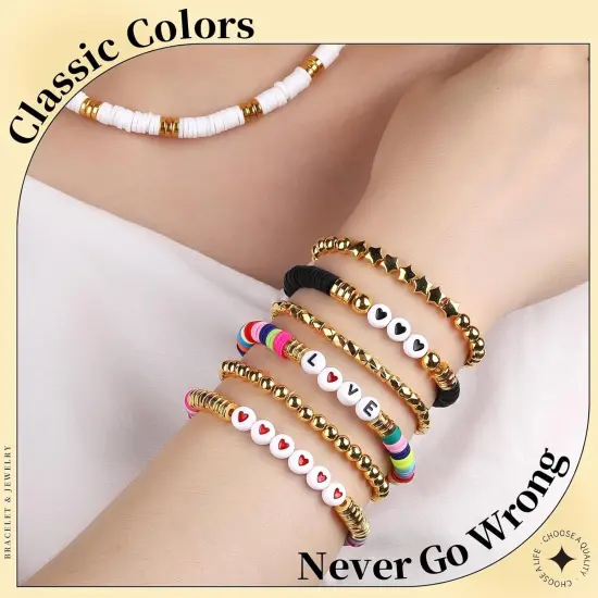 Letter Beads Kit - Alphabet Beads for Friendship Bracelets, Gold Beads Included, Bracelet Making Kit {5}