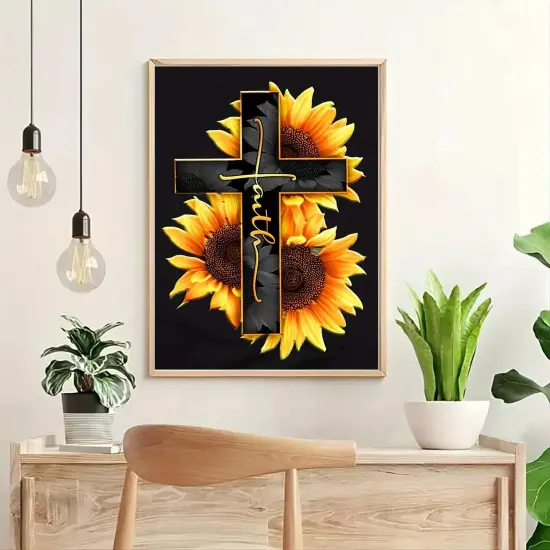 5D Diamond Painting Kit for Adults Beginners,DIY Cross Sunflower Paint by Diamond Art Kits,Suitability Friends Full Round Drill Diamonds Dots Gem Art,Home Wall Decor 11.8x15.8 Inch {2}