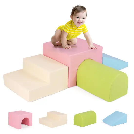 Portable Climb and Crawl Foam Block Play Set Perfect for Child Various Activities Orange {10}