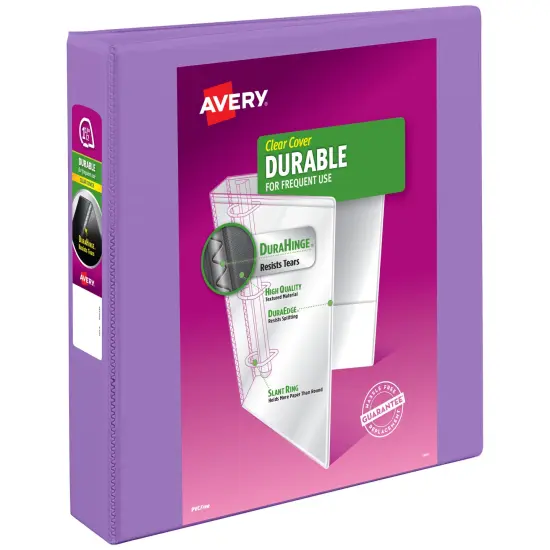 Avery Durable View 3 Ring Binder, 1.5 Inch Slant Rings, Lavender Binder (17084) {1}