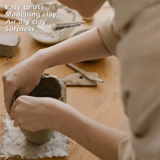 Natural Air-Dry Clay Natural, Non-Toxic All-Purpose Compound 10LBs with 23 Pcs Pottery Tools Clay Sculpting Tool Set, All-Purpose Modeling Clay (Grey & Tools) {3}