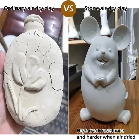 Stone Air Dry Modeling Clay 3.3LBS, for Sculpting, Wheel Throwing, Hand Building, All-Purpose Modeling Clay (White) {2}