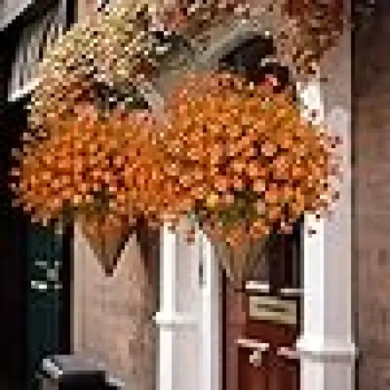 rtificial Fall Plants for Autumn Outdoor Decor Realistic Faux Greenery {4}