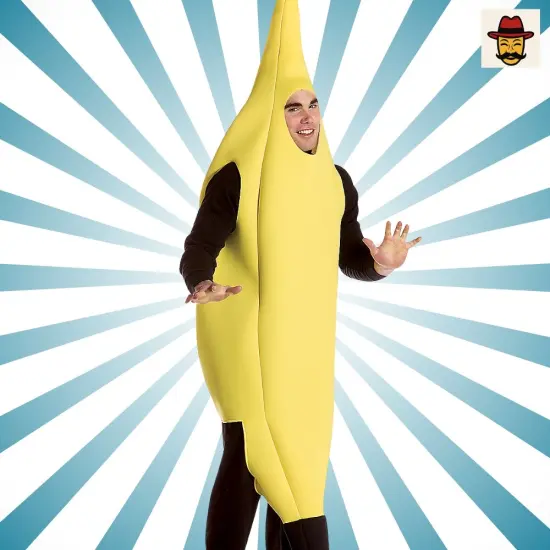 Banana Style Costume Funny Yellow Bodysuit Halloween Group Party Outfit {4}