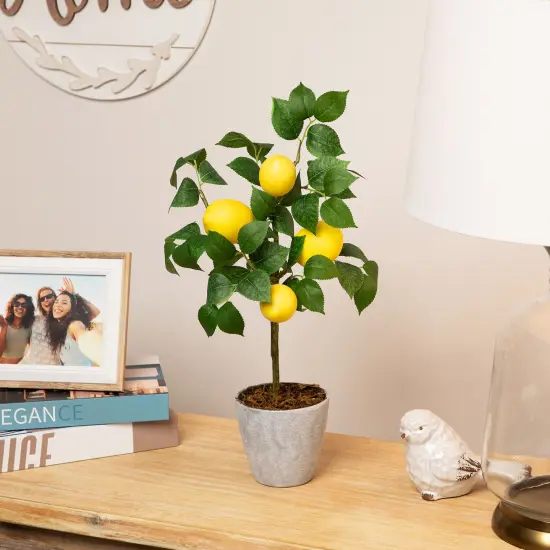 Northlight Artificial Potted Mini Lemon Tabletop Tree - 20" Yellow {1}