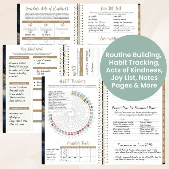 bloom daily planners 2025-26 Academic Planner, Soft Cover, 5.5" x 8.25", Midnight Sky {6}