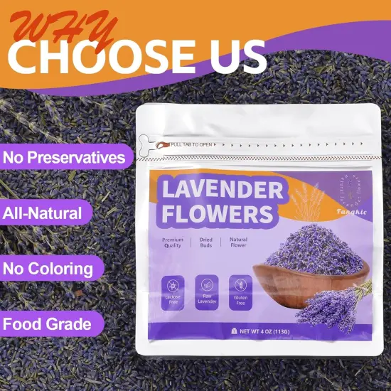 Dried Culinary Lavender Flowers - Food Grade Lavender Buds(4 oz), for Tea, Baking, Potpourri, Home Fragrance & Sachets, Edible Flowers - Gluten Free {2}