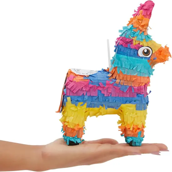 3 Pack Mini Donkey Pinata for Birthday Party, Mexican Pinata for Cinco de Mayo Fiesta Supplies (5.5 x 9.25 x 2.15 In) {3}