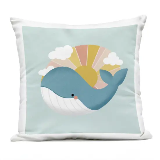Stupell Industries Whale & Sunshine Rays Outdoor Printed Pillow design by Sarah Hickman, 18 x 7 x 18 {1}