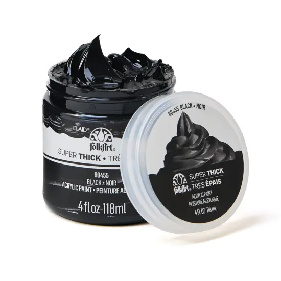 FolkArt Super Thick Acrylic Paint Black 4 oz {5}