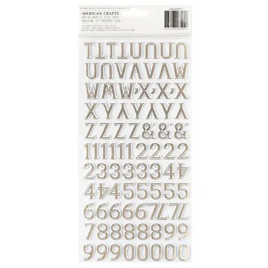 Pink Paislee Joyful Notes Thickers Stickers 182/Pkg-Gold Foil Alpha {3}