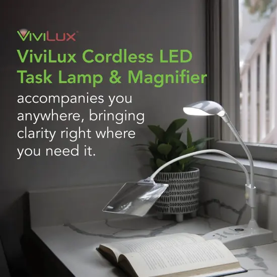 goLightly by ViviLux LED Craft Lamp with 3X Magnifier & Wireless Charger, Rechargeable Battery, Hands-Free Task Lighting for Crafts, Sewing & Reading {2}